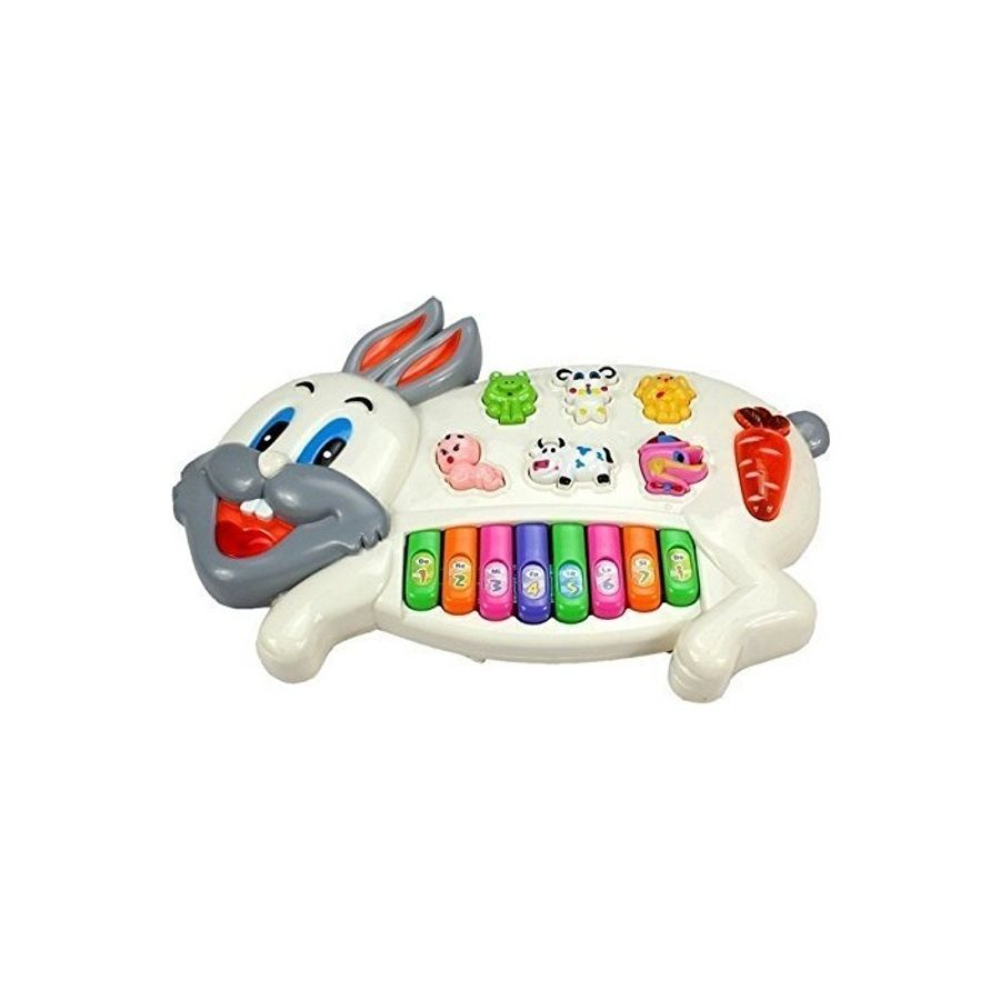 جوي كارت لعبة بيانو موسيقية على شكل أرنب مزودة بإضاءة وامضة وصوت 