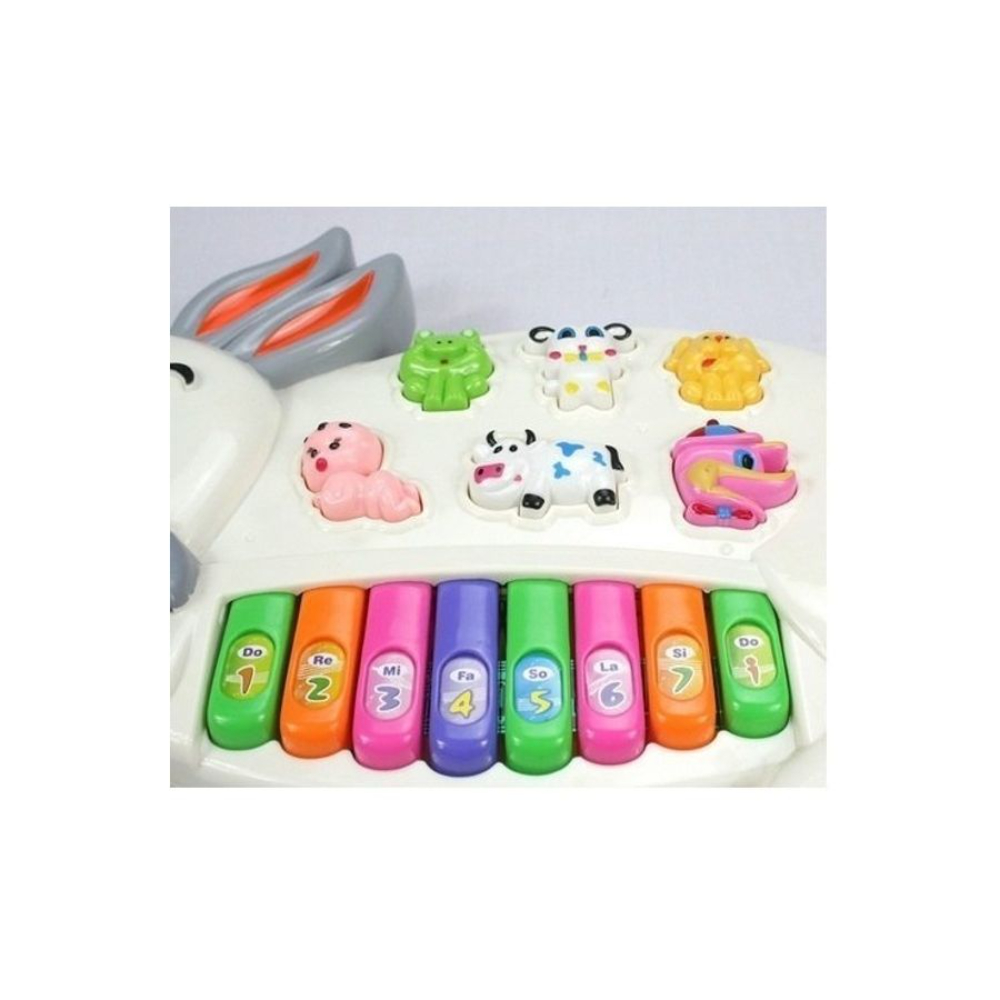 جوي كارت لعبة بيانو موسيقية على شكل أرنب مزودة بإضاءة وامضة وصوت 