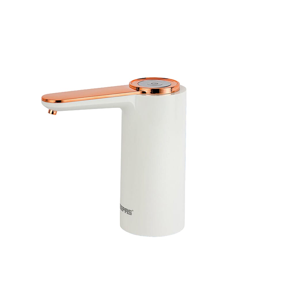 مضخة مياه محمولة قابلة للشحن لبراميل المياه، أبيض/الذهبي الوردي