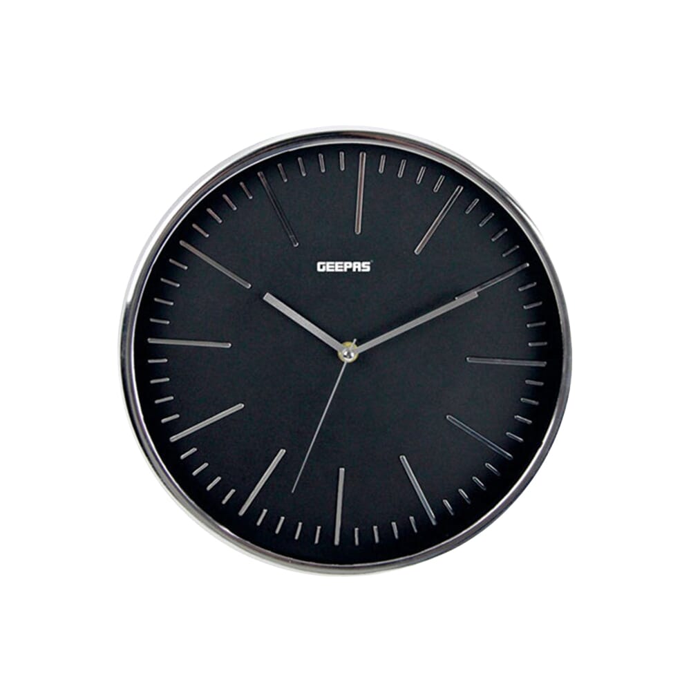 ساعة حائط جيباس، أسود/فضي، قطر 12 سم