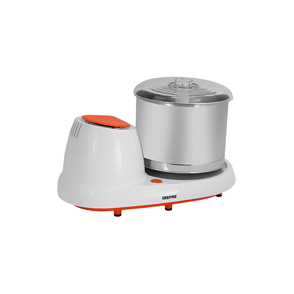 طاحونة مبللة جيباس بسعة 2 لتر، طبقة من الفولاذ المقاوم للصدأ، غطاء شفاف وآلية تشغيل محكمة، حجارة طحن عالية الجودة، أبيض