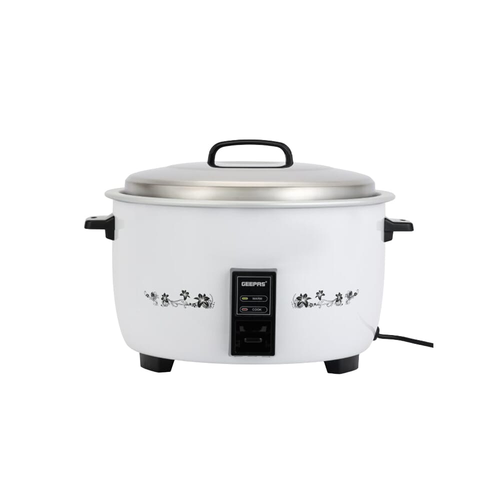 مُطبّخ الأرز التجاري بسعة 4.2 لتر من جيباس، بغطاء من الفولاذ المقاوم للصدأ، ووعاء ألومنيوم قابل للفصل غير لاصق، مقبض بتقنية اللمس البارد