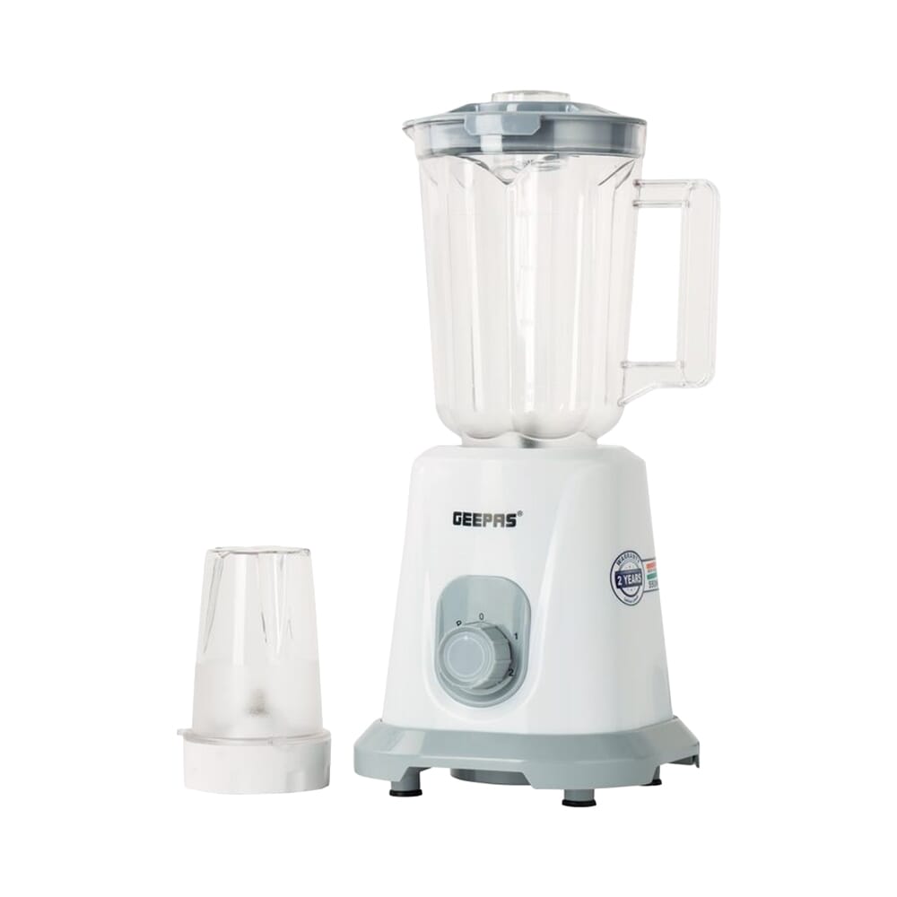 خلاط جيباس 2 في 1، مطحنة متعددة الاستخدامات، سعة 1.5 لتر، أبيض
