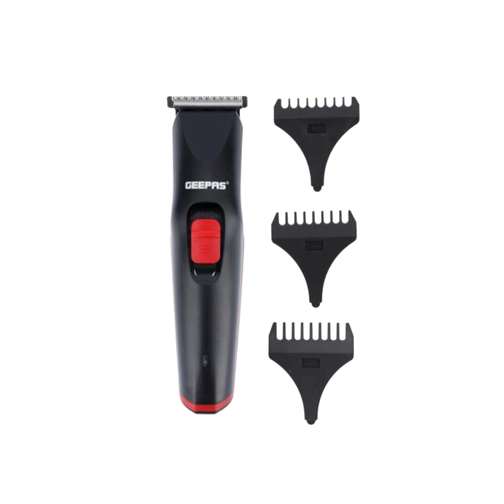 مقص الشعر الكهربائي قابل لإعادة الشحن - أسود/أحمر