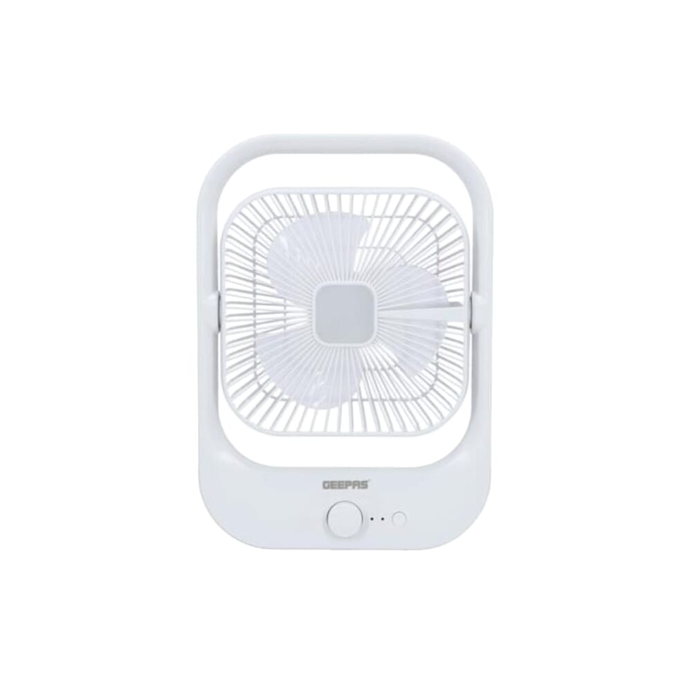 مروحة قابلة لإعادة الشحن بحجم 8 إنش مع ضوء LED - حماية ضد الشحن الزائد، 8 ساعات عمل، تحكم بالسرعة بدون درجات