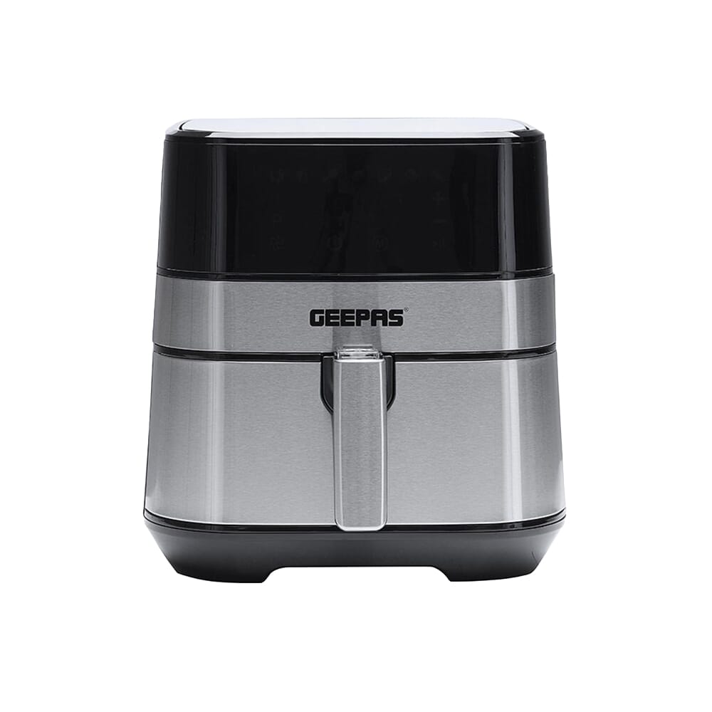 قلاية هوائية رقمية بسعة 5 لتر من جيباس مع لوحة تحكم باللمس، مؤقت 60 دقيقة، شاشة LED، إيقاف تلقائي، مقبض بتقنية اللمس البارد، أسود