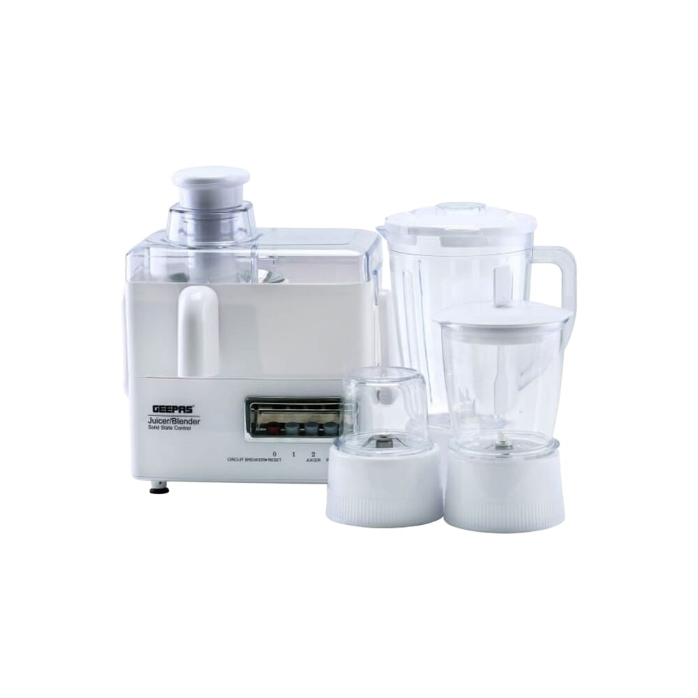 محضر طعام متعدد الوظائف 4 في 1 من جيباس، سعة 1.6 لتر، قوة 600 واط، أبيض