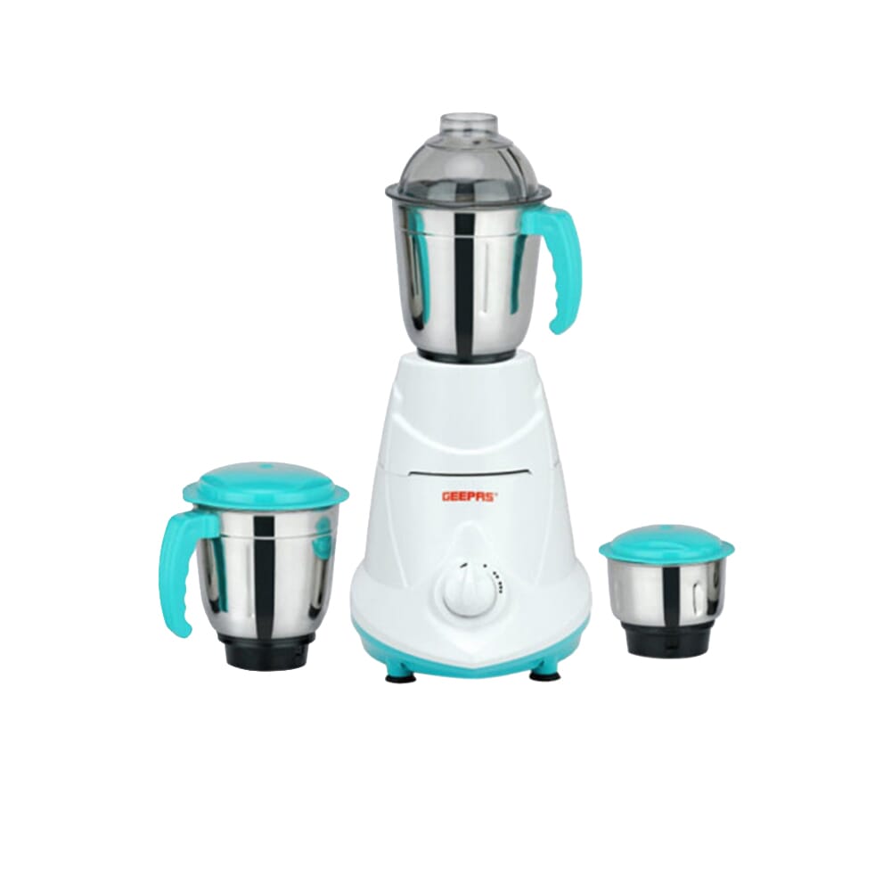 مطحنة كهربائية 4 قطع جيباس 1.2 لتر 550 واط - أبيض/أزرق/فضي
