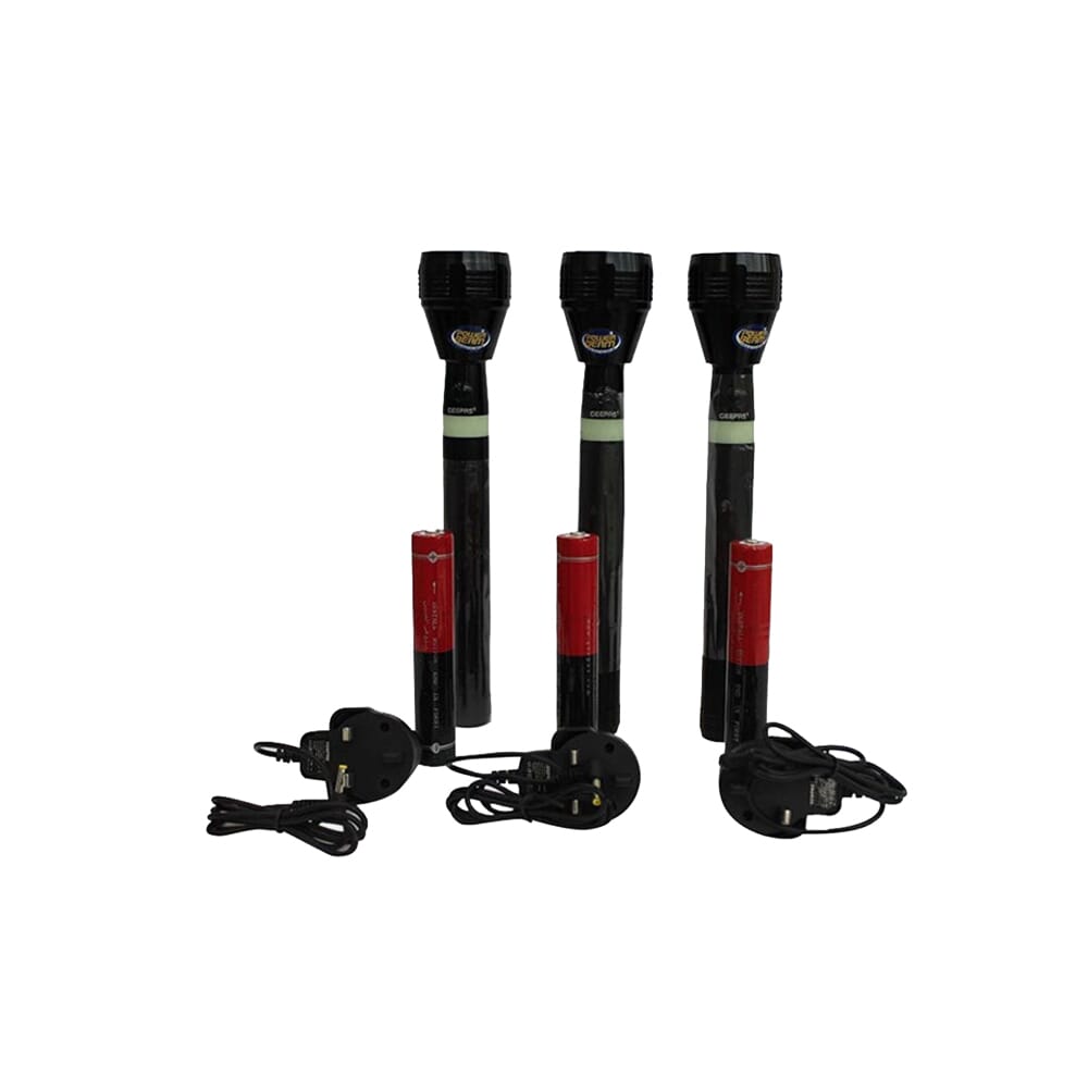 مصباح يدوي LED قابل لإعادة الشحن 3 في 1 - أسود