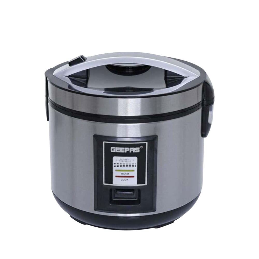 مُطبخ الأرز الكهربائي جيباس 1.8 لتر 762 واط - فضي/أسود
