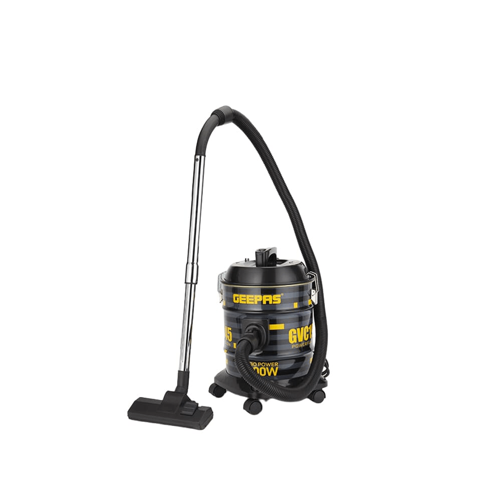 مكنسة كهربائية بطبل 18 لتر بسعة كيس غبار، جسم أنيق، خزان معدني، شفط قوي، وظيفة جافة ونفخ، مؤشر كامل، مناسبة للمنزل والمكتب والشقق