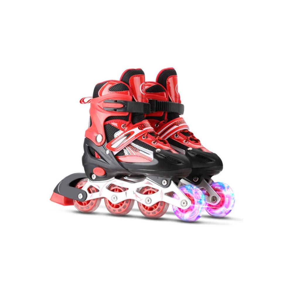 حذاء تزلج بصف واحد مضيء قابل للتعديل مع عجلات مضيئة - M 