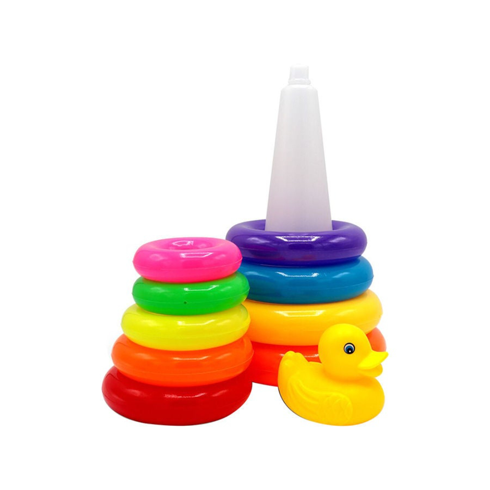  مجموعة لعب دائرية ملونة مع عمود