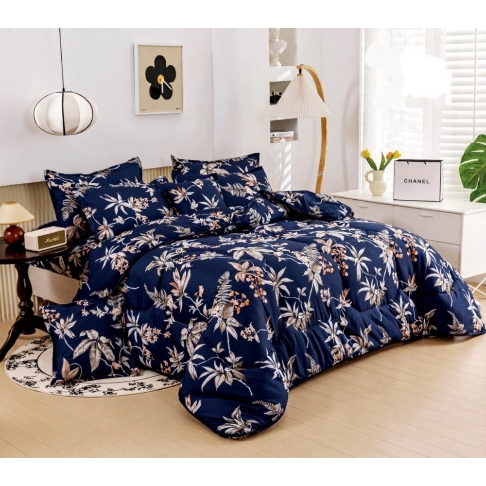 لحاف قطن نفرين مشجر 8 قطع مقاس المقاس الطول 250 العرض 230 سم