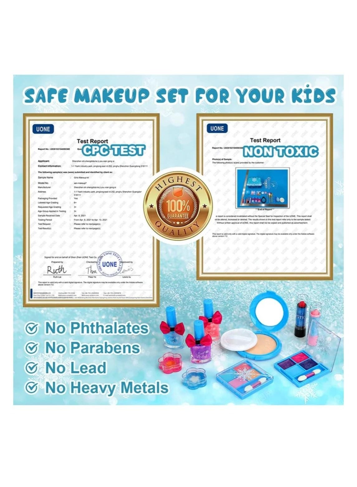 لعبة مرح مجموعة مكياج للفتيات قابلة للغسل للبنات