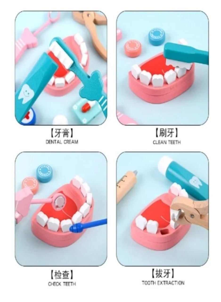 لعبة مرح مجموعة ألعاب خشبية لطبيب الأسنان - موديل 7775