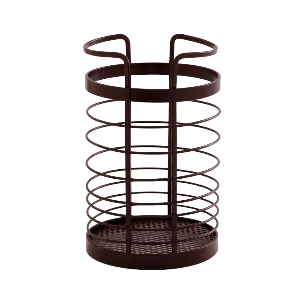 حامل ادوات مائدة مستدير - بني