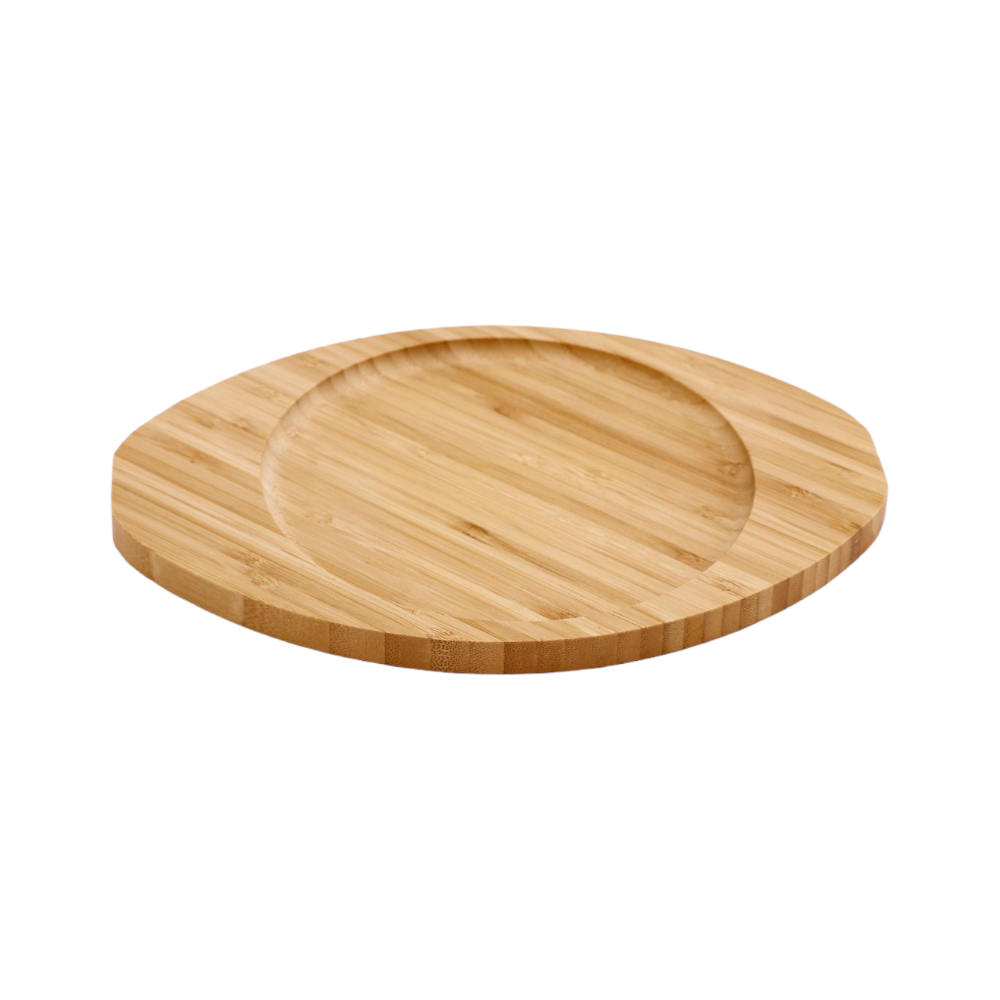 صحن تقديم خشبي بيضاوي الشكل للفواكه والمكسرات