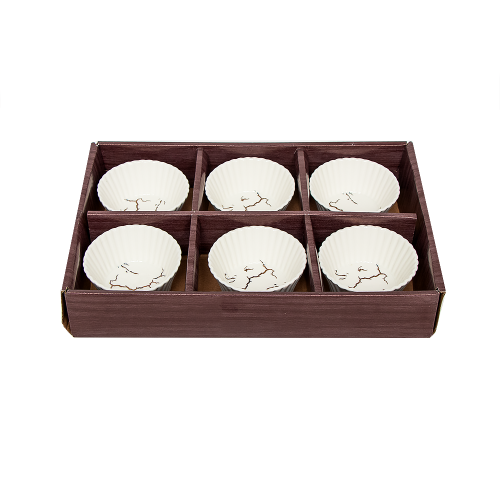 طقم مطايب سيراميك دائرية - 6 قطع