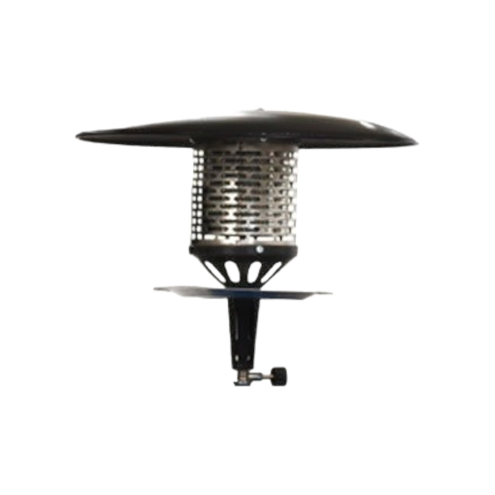 رأس مظلة دفاية غاز يتم تركيبه على دبة الغاز الزرقاء