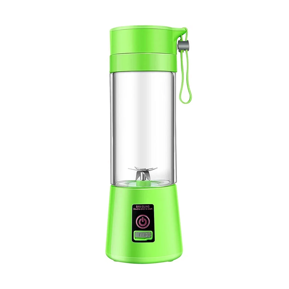 كوب صنع العصير يدوي قابل للشحن - 380 ملي -light green