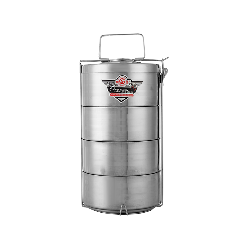 طقم حافظات طعام استيل 4 طبقات - فضي