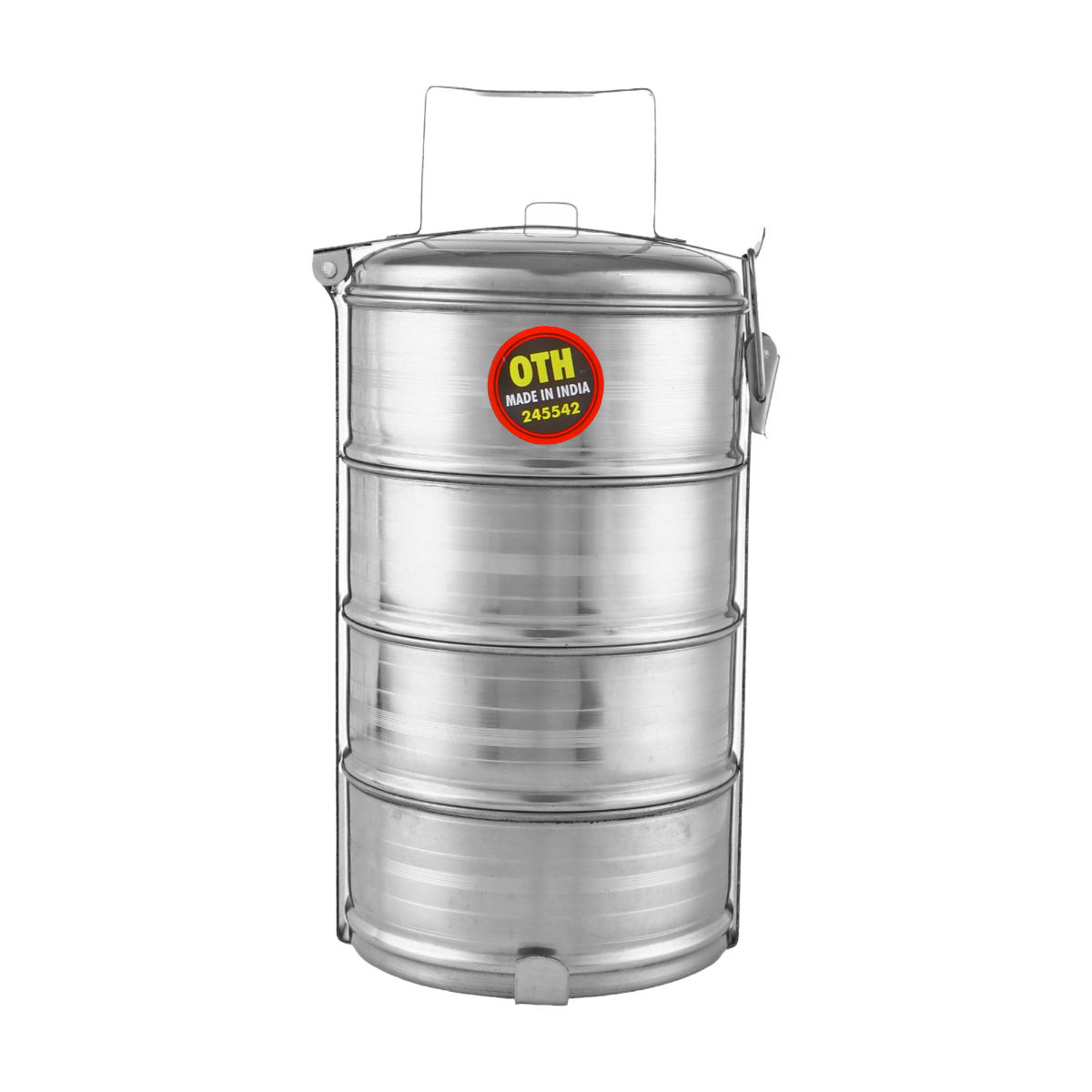 طقم حافظات طعام استيل 4 طبقات - فضي