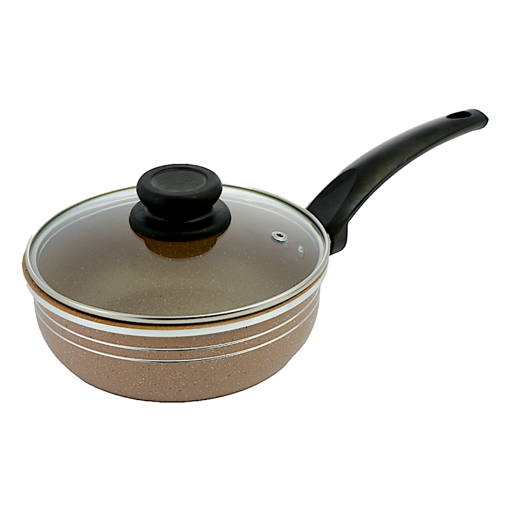 فرست كويك طاوة طبخ من التيفال بغطاء زجاجي حجم  18 سم - بني