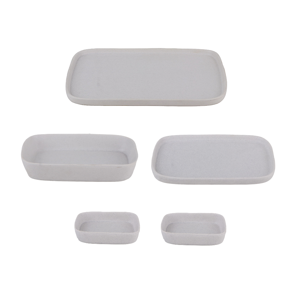 داني هوم مجموعة أواني طعام بورسلان - 5 قطع رمادي