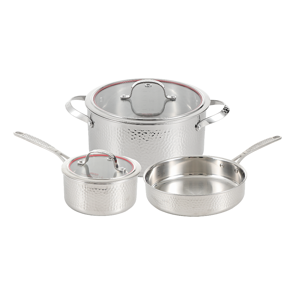 دي إس بي طقم قدور طهي إستيل فضي - 3 قطع