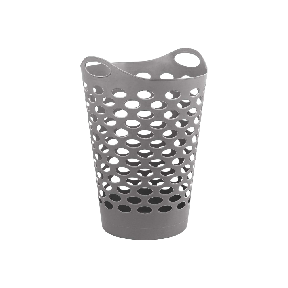 سلة غسيل مع مقابض من البلاستيك 70 لتر - رمادي