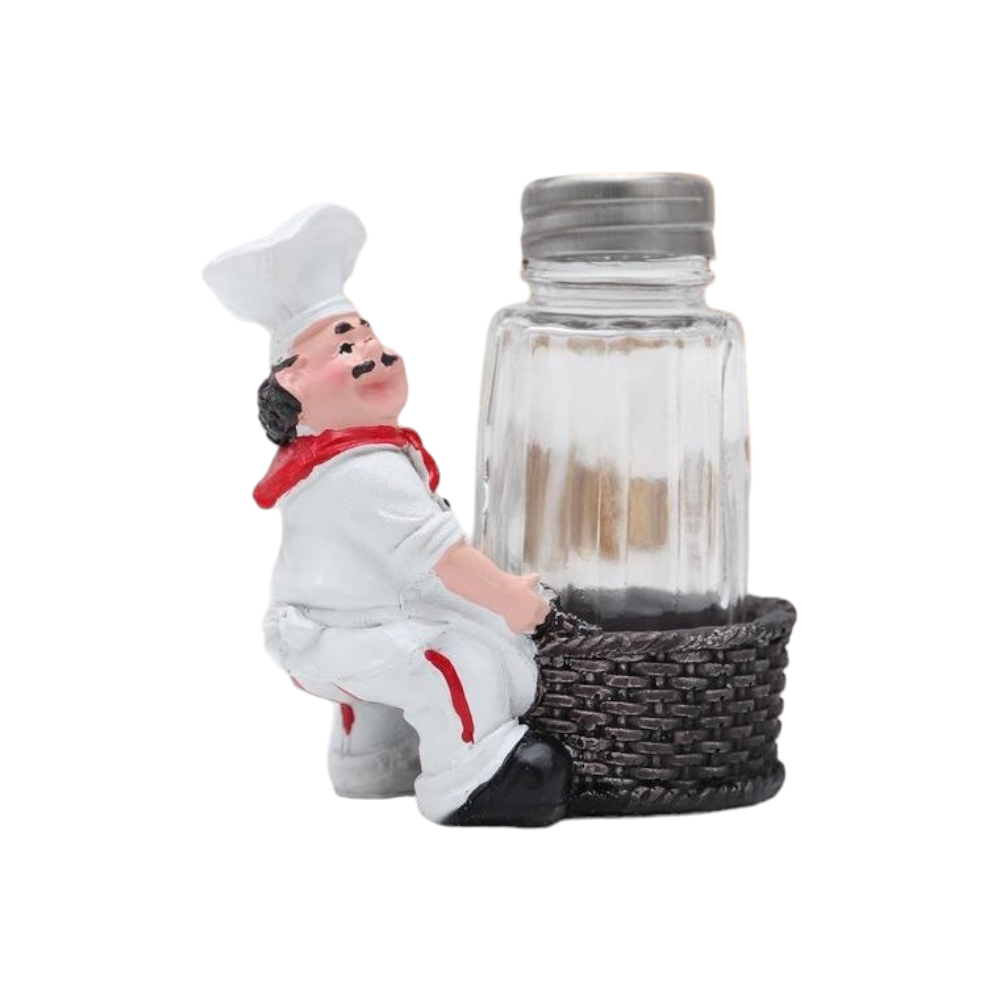 ملاحة زجاجية بقاعدة سلة و مجسم شيف