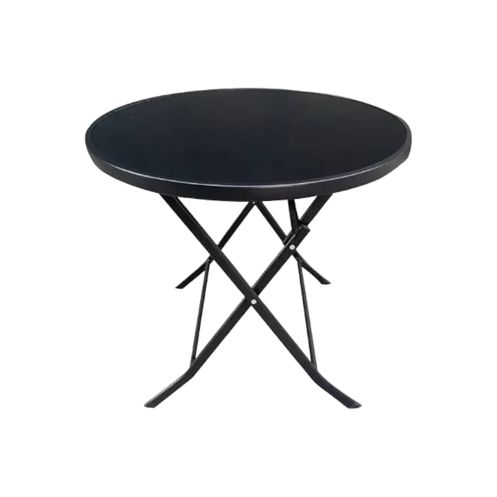 طاولة طعام دائرية بسطح زجاجي - 60 سم