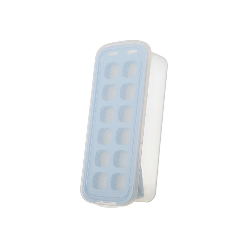 صينية ثلج بلاستيكية مع غطاء ومغرفة 16.5*4*8*25 سم - أخضر