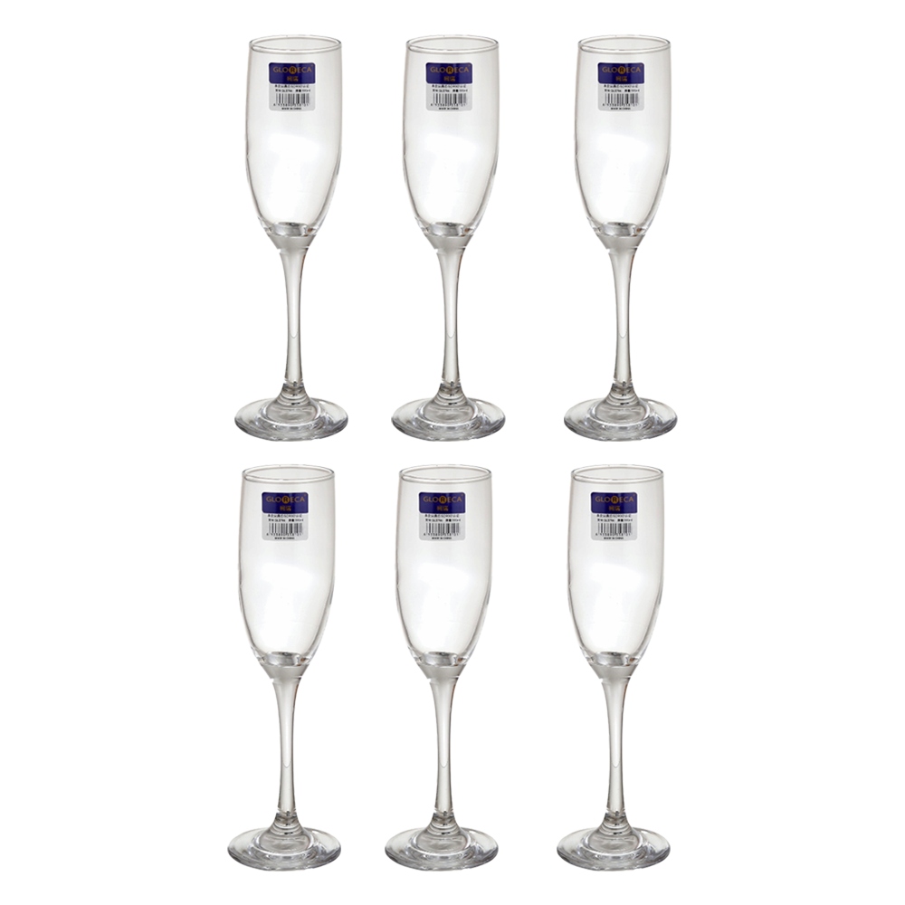 جلوريكا طقم كاسات عصير عرائسي بقاعدة طويلة سعة 190 مل - 6 قطع