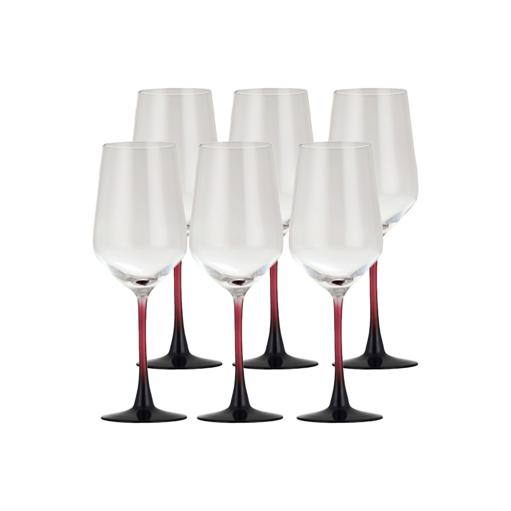  طقم كاسات عصير عرائسي بقاعدة طويلة ملونة  -  6 قطع 