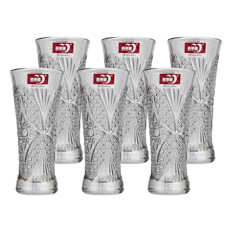 جرين آبل طقم كاسات عصير زجاجية مزخرفة  -  6 قطع 