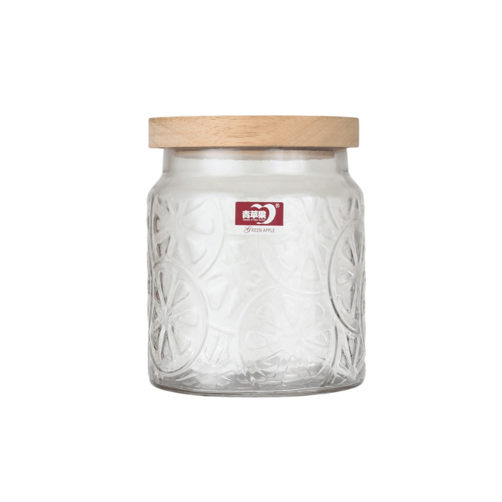 ديلي غلاسوير برطمان زجاجي مع غطاء خشبي بسعة 1.25 لتر موديل HMFG26-2B - شفاف