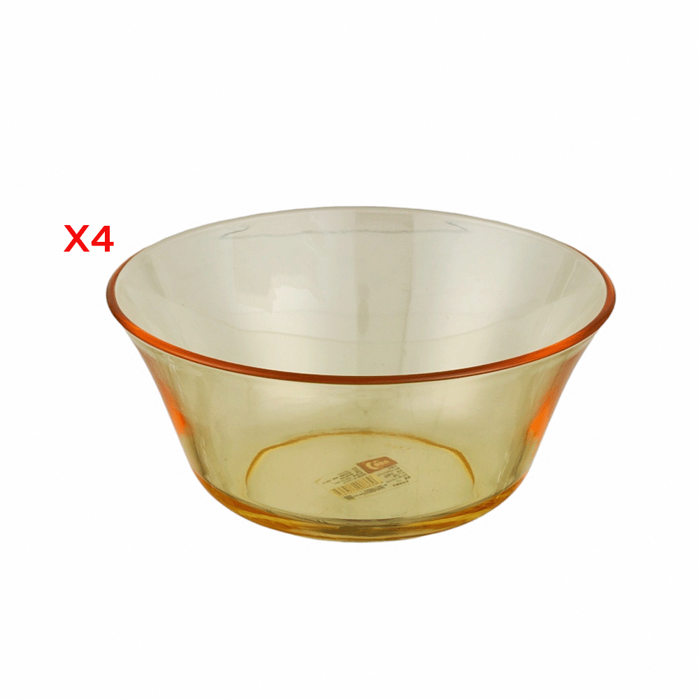 ديلي غلاسوير طقم مطايب زجاجية كهرمانية موديل NRW2009 - عدد 4 قطع