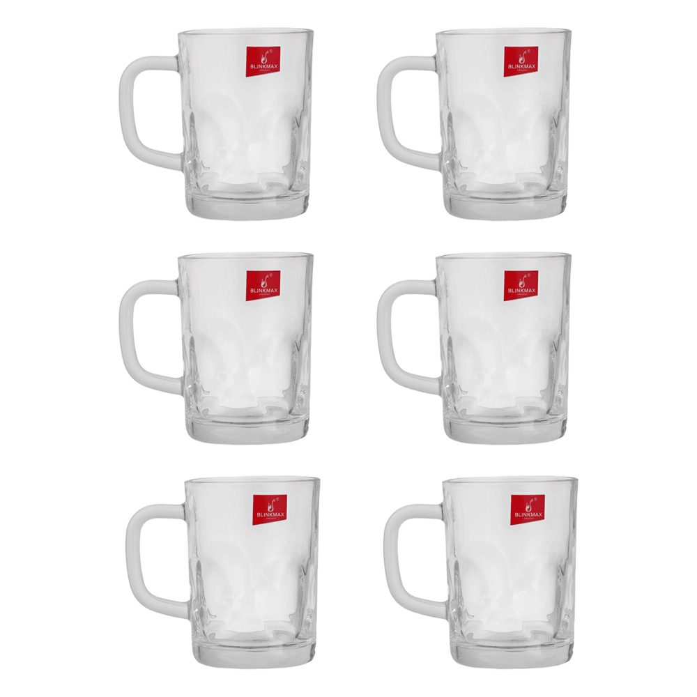 بلينك ماكس طقم أكواب قهوة زجاجية بسعة 180 مل موديل KTZB137 - عدد 6 قطع