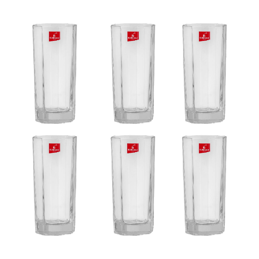 بلينك ماكس طقم أكواب بلور زجاجية بسعة 270 مل موديل KTY5010-1 - عدد 6 قطع
