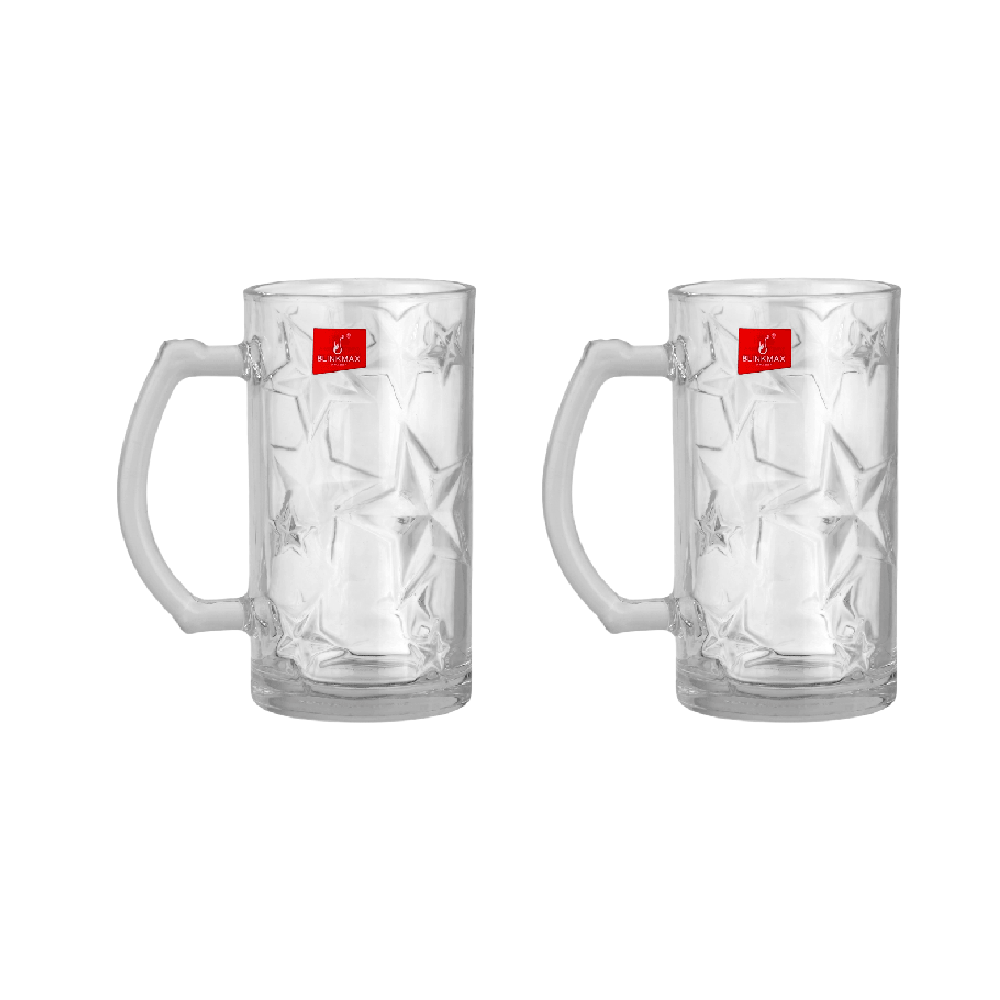 بلينك ماكس كوب زجاجي منقوش على شكل نجوم بسعة 395 مل موديل KTZB318 - قطعتان
