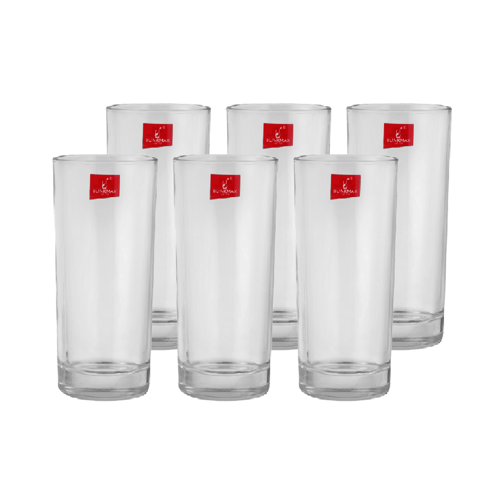 بلينك ماكس طقم أكواب عصير زجاجية بسعة 230 مل موديل KTY1001 - عدد 6 قطع