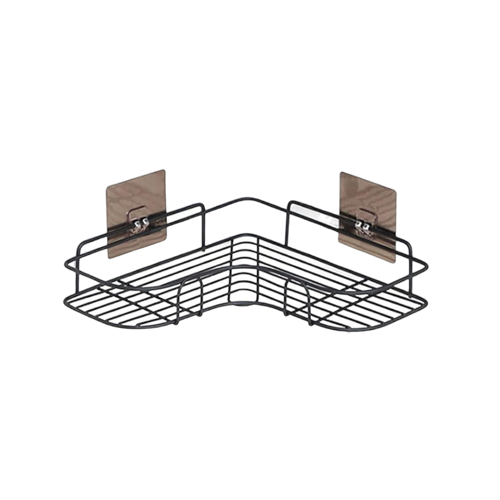 رف زاوية متعدد الاستخدامات من الاستيل بأبعاد 25.4× 25.4×5.08 سم - أسود