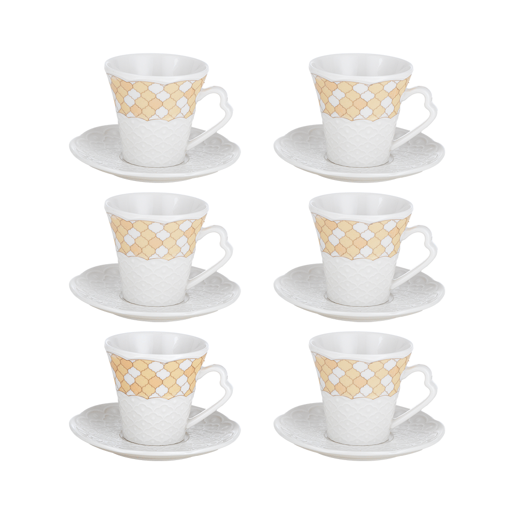 طقم فناجين قهوة مع السياسر - 12 قطعة