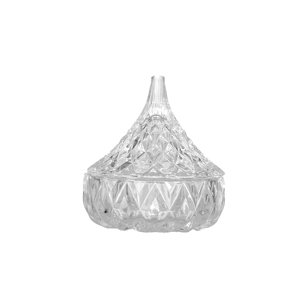 سكرية زجاجية صغيرة مع  الغطاء - 4.5 سم