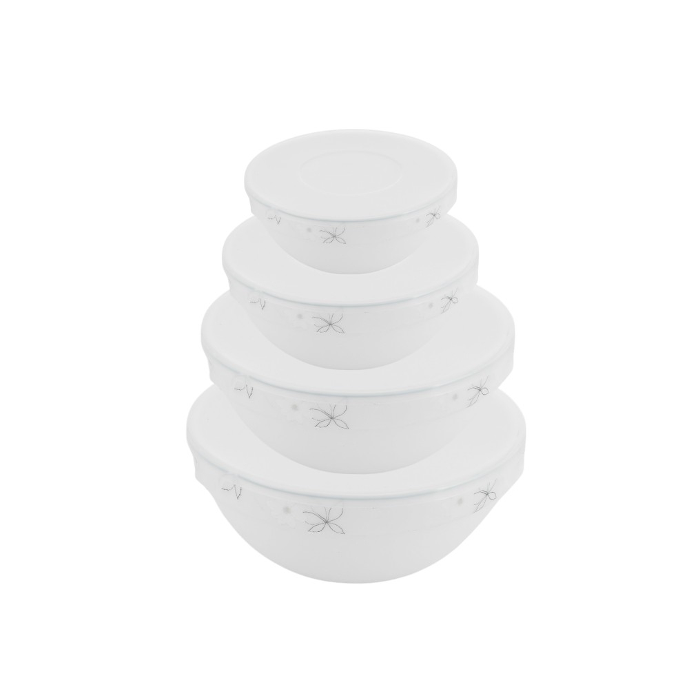 داني هوم طقم حافظات طعام سيراميك دائرية مع الغطاء - 4 قطع