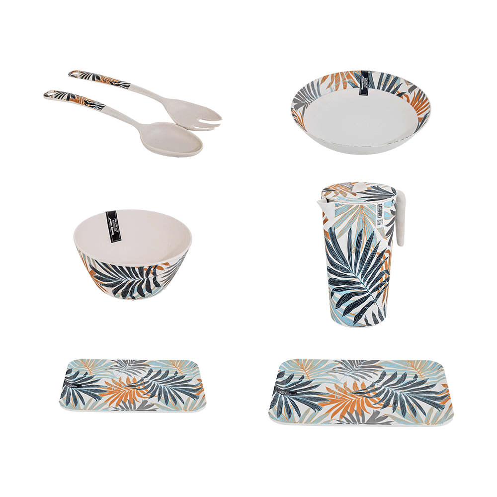 داني هوم طقم أدوات مائدة بتصميم استوائي - بيج