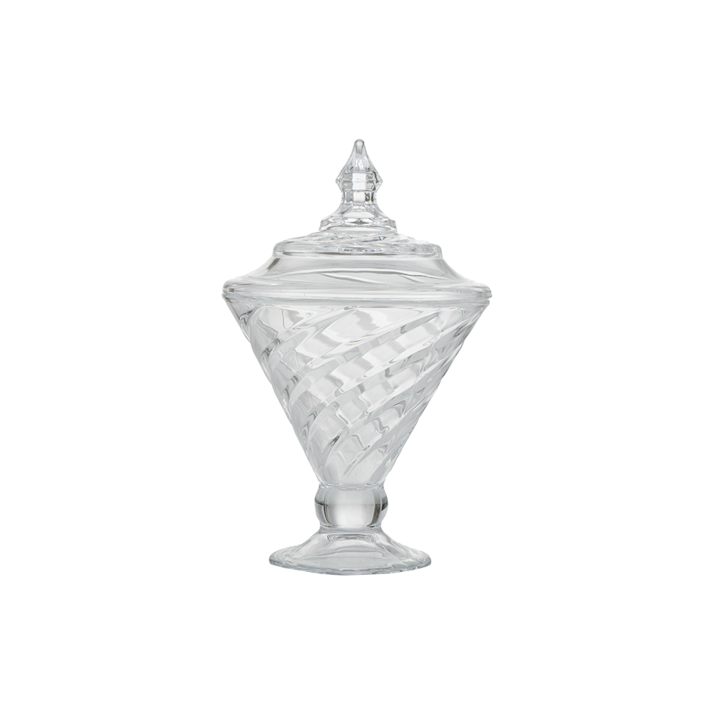 سكرية زجاجية صغيرة  بقاعدة مرتفعة - 120 ملم 