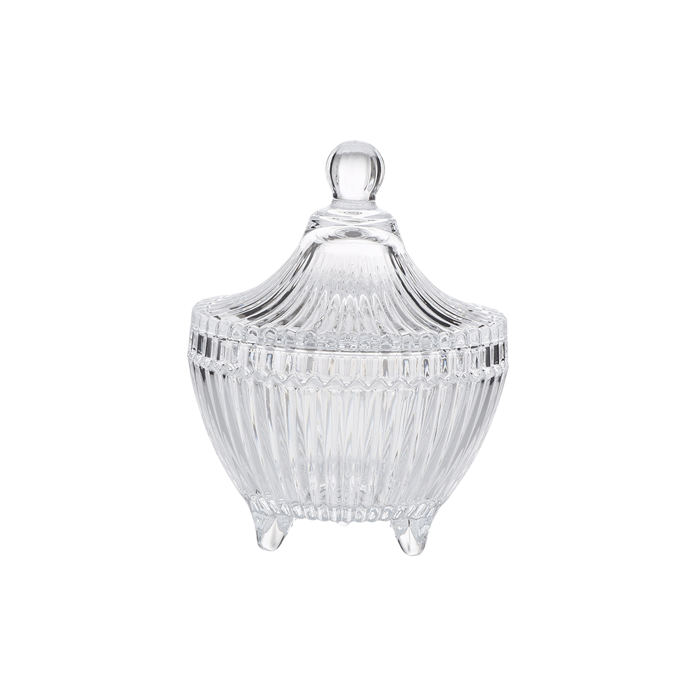 سكرية زجاجية صغيرة مع الغطاء - 104 ملم 